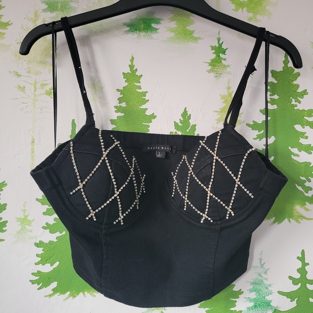 New Haute Monde Rhinestoned Bustier.